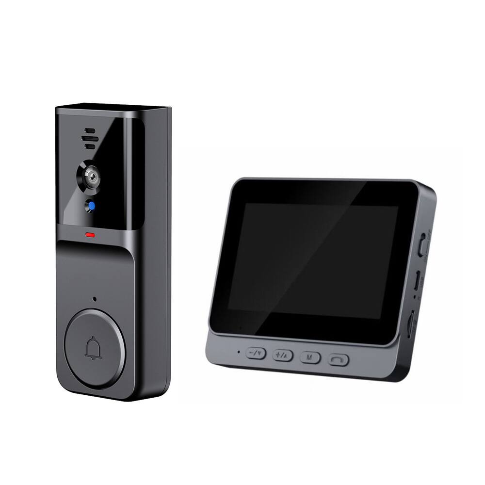 Front. Cluzine - Wired Video Intercom Doorbell, 4.3" Monitor, 8MP Camera,Two-Way Audio for Home Security.