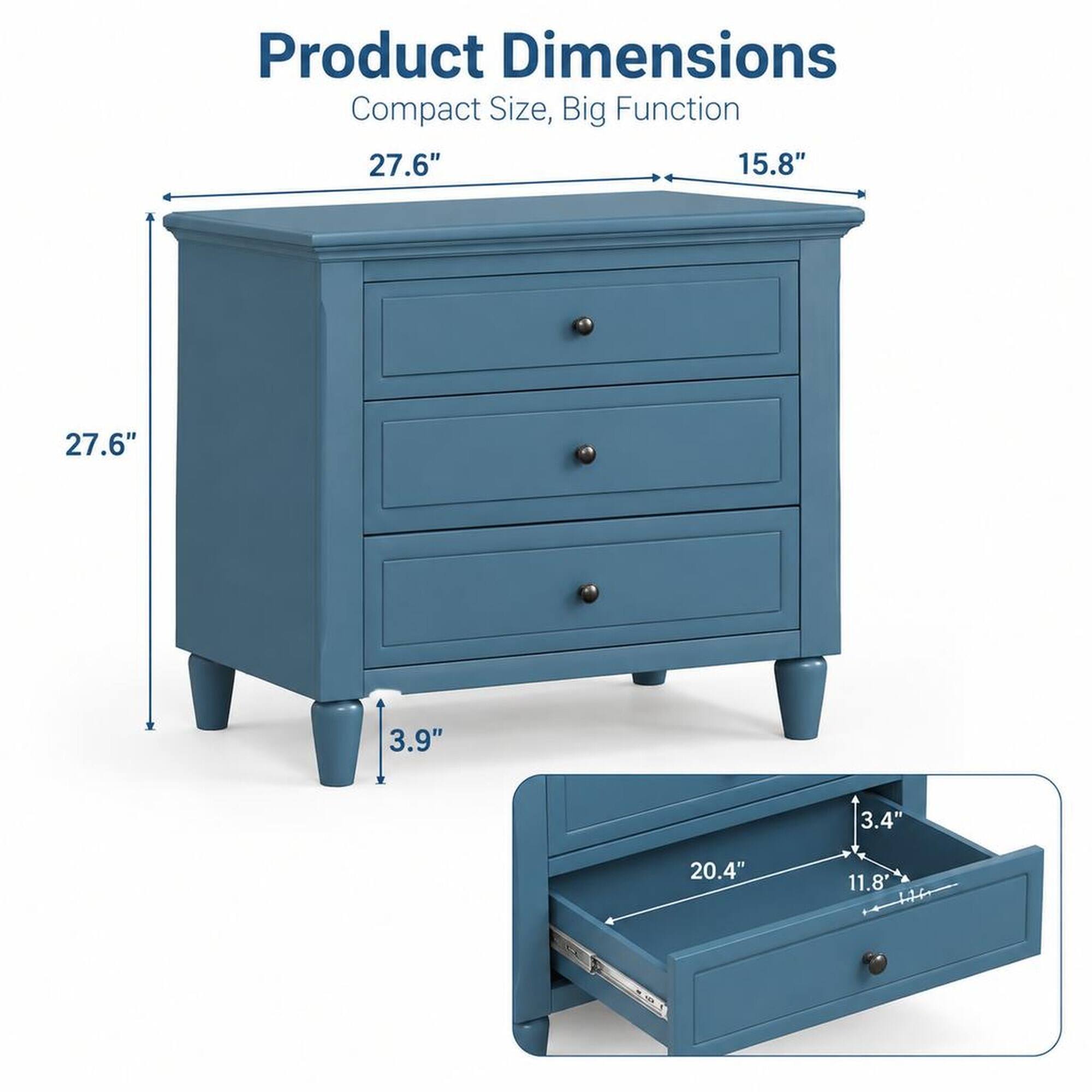 Product Dimensions  
Compact Size, Big Function  
27.6" x 15.8" x 3.9"  
20.4" x 11.8" x 3.4"