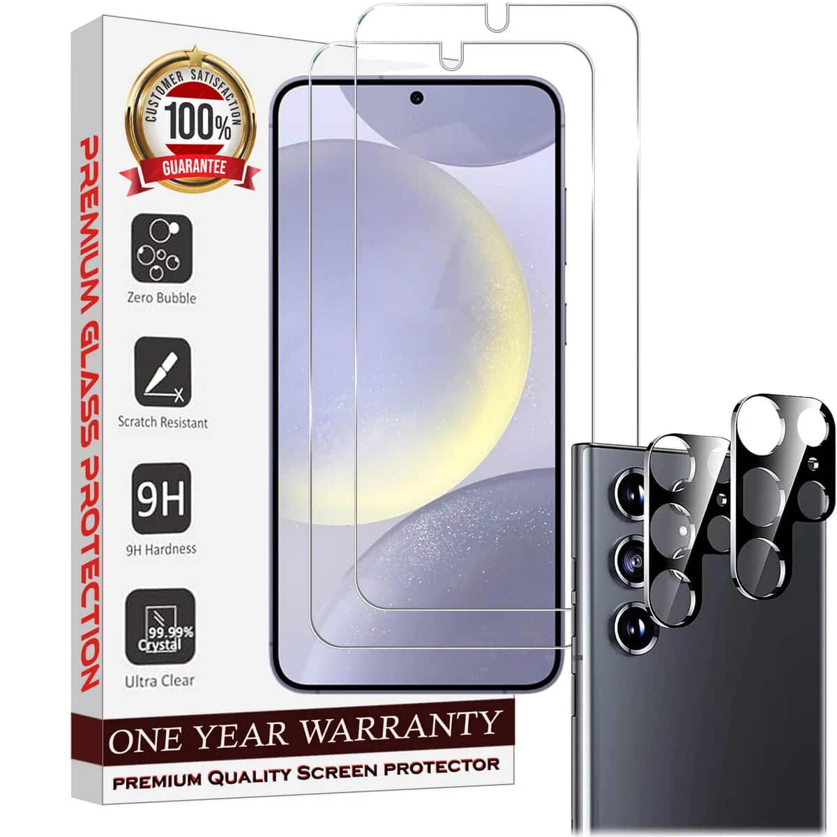 Entronix - Galaxy S25 Ultra Clear Screen and Camera Lens Protector Combo - 4 Pieces - Transparent
