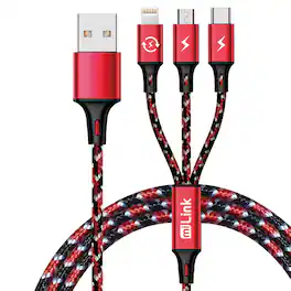 miLink - 6ft. 3-in-1 (microUSB, Type-C, 8-pin) Charging Cable