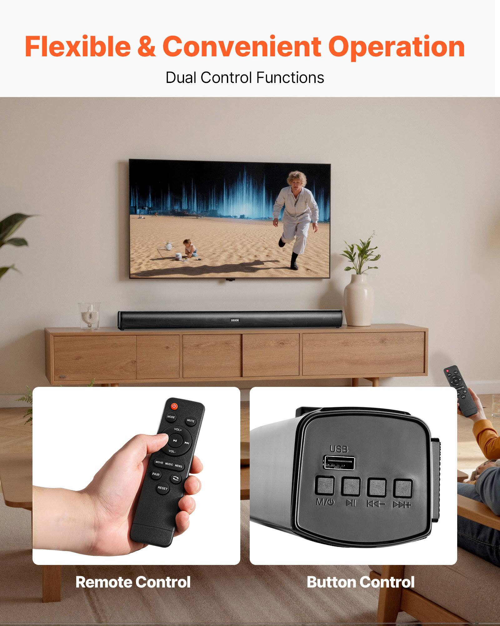 Flexible & Convenient Operation  
Dual Control Functions  

Remote Control  
Button Control