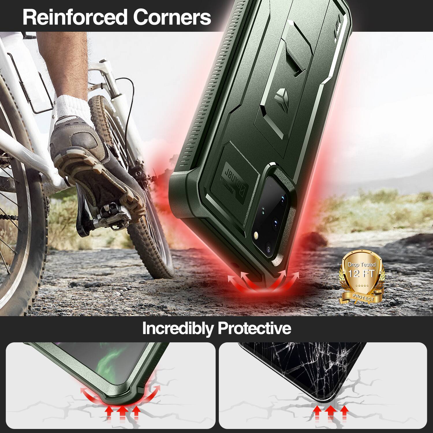 Reinforced Corners  
Drop Tested 12 FT  
Incredibly Protective