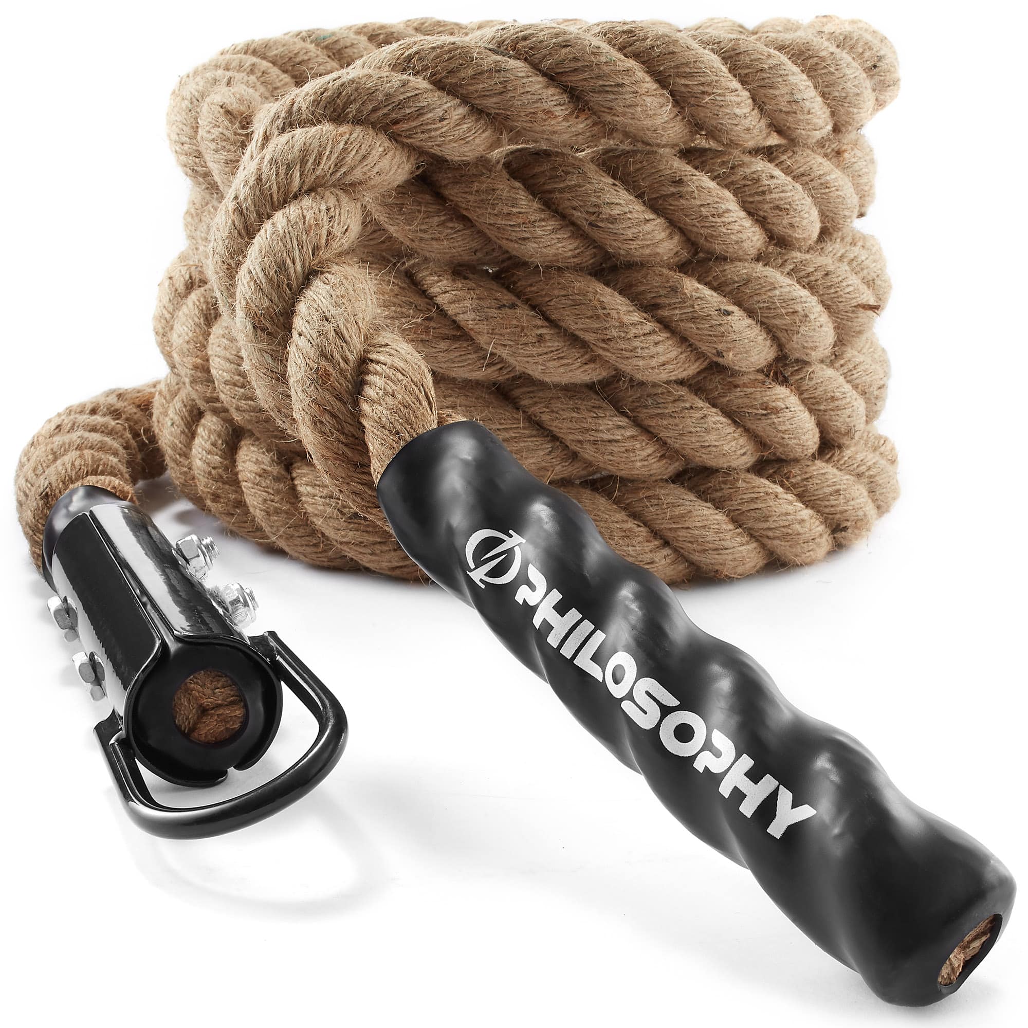 Philosophy Gym - in Door / Outdoor Exercise Climbing Rope - 1.5-in Diameter - Natural