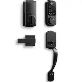 DESLOC - B200 Smart Lock Keyless Entry Fingerprint Deadbolt with Handle/Lever Set, Front Door Replacement, Bluetooth App - Black - Handle