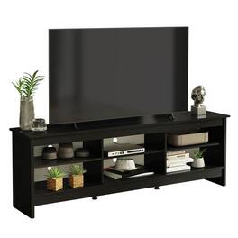 Madesa - TV Stand Entertainment Center with 6 Open Shelves and Cable Management 70"L - Black