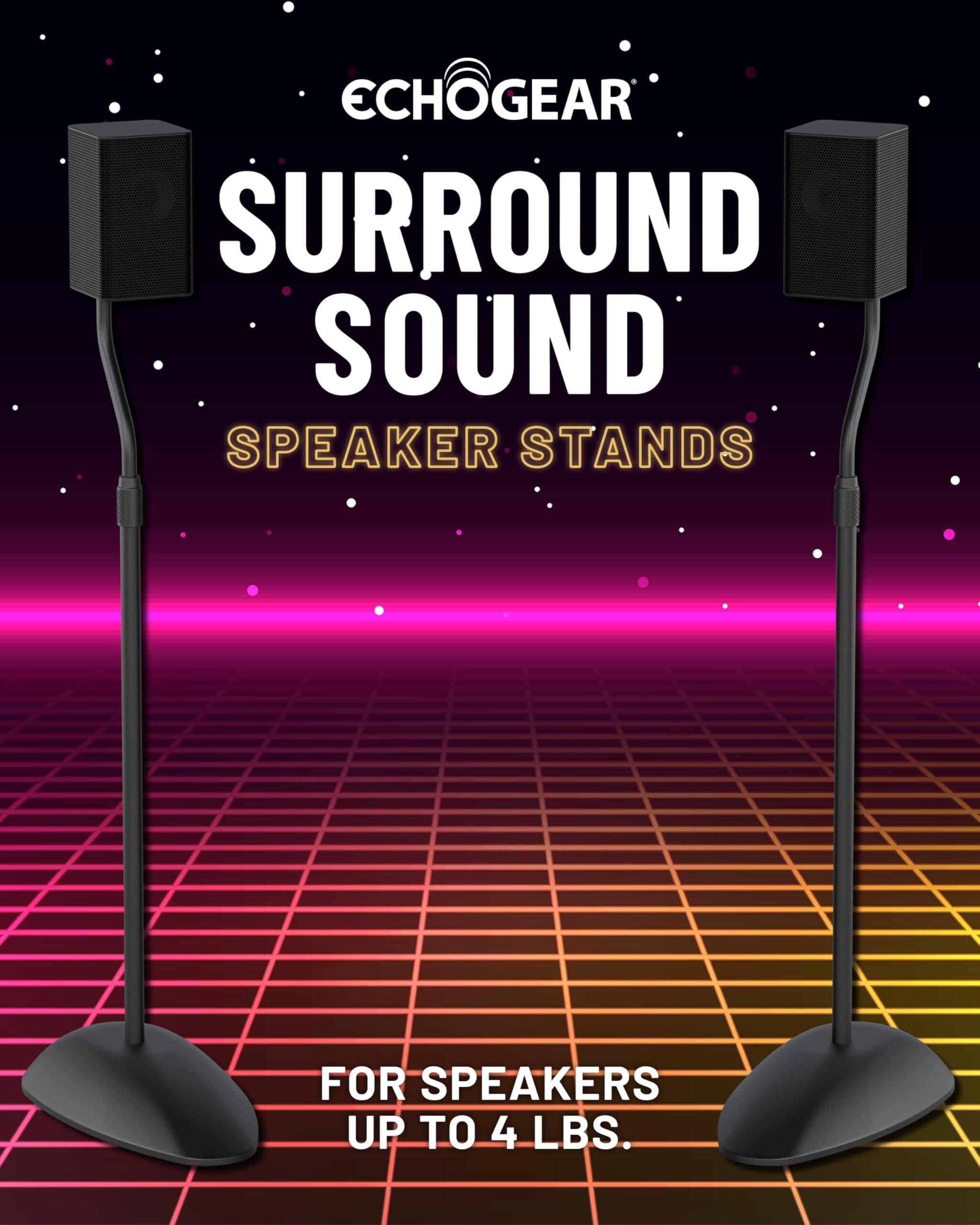 ECHOGEAR SURROUND SOUND SPEAKER STANDS FOR SPEAKERS UP TO 4 LBS.