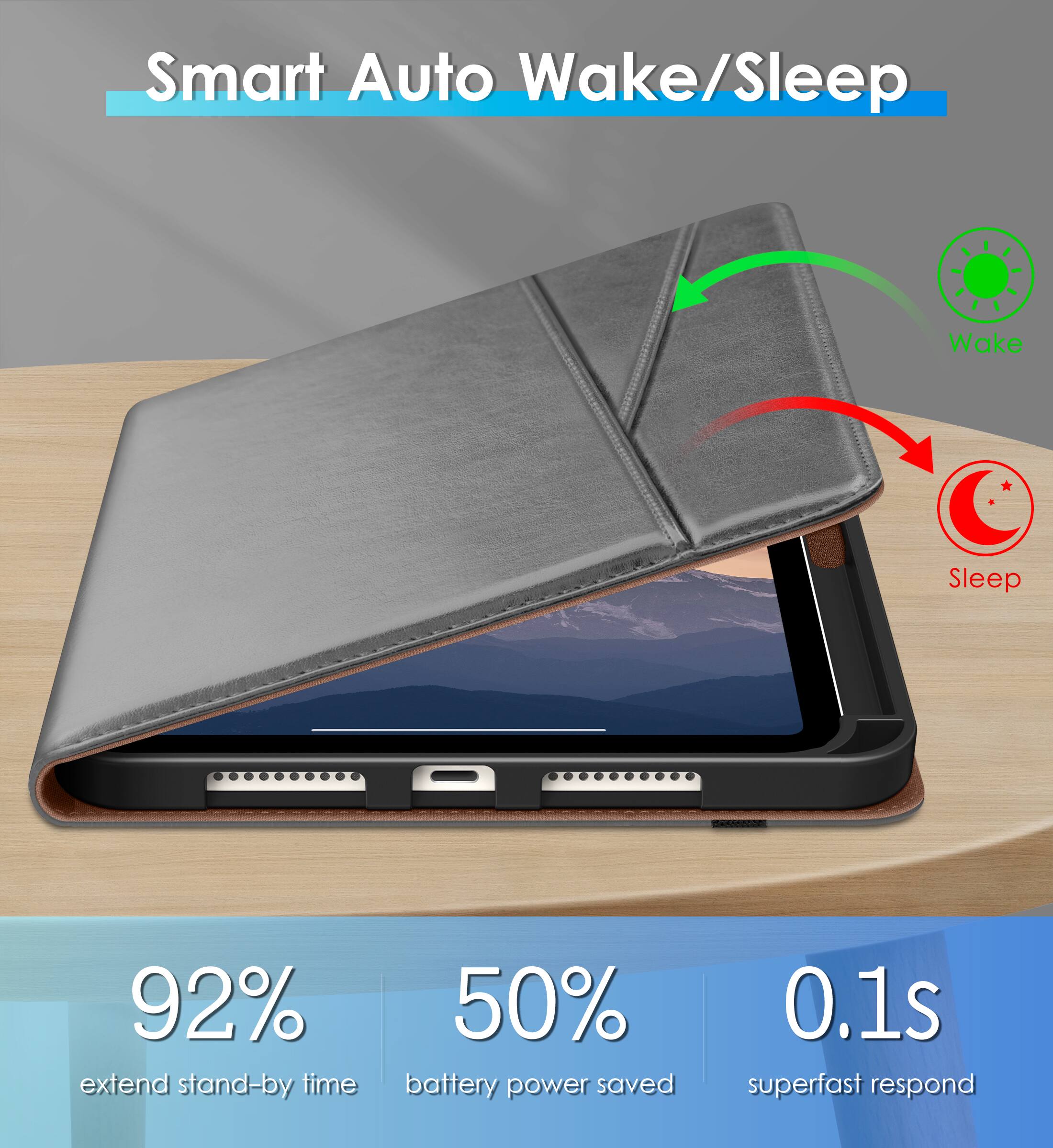 Smart Auto Wake/Sleep

- 92% extend stand-by time
- 50% battery power saved
- 0.1s superfast respond

Wake
Sleep