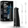 AquaSonic - Elite Flosser - Rechargeable Water Flosser with 4 Tips - Oral Irrigator with 4 Modes - Portable & Cordless - Black