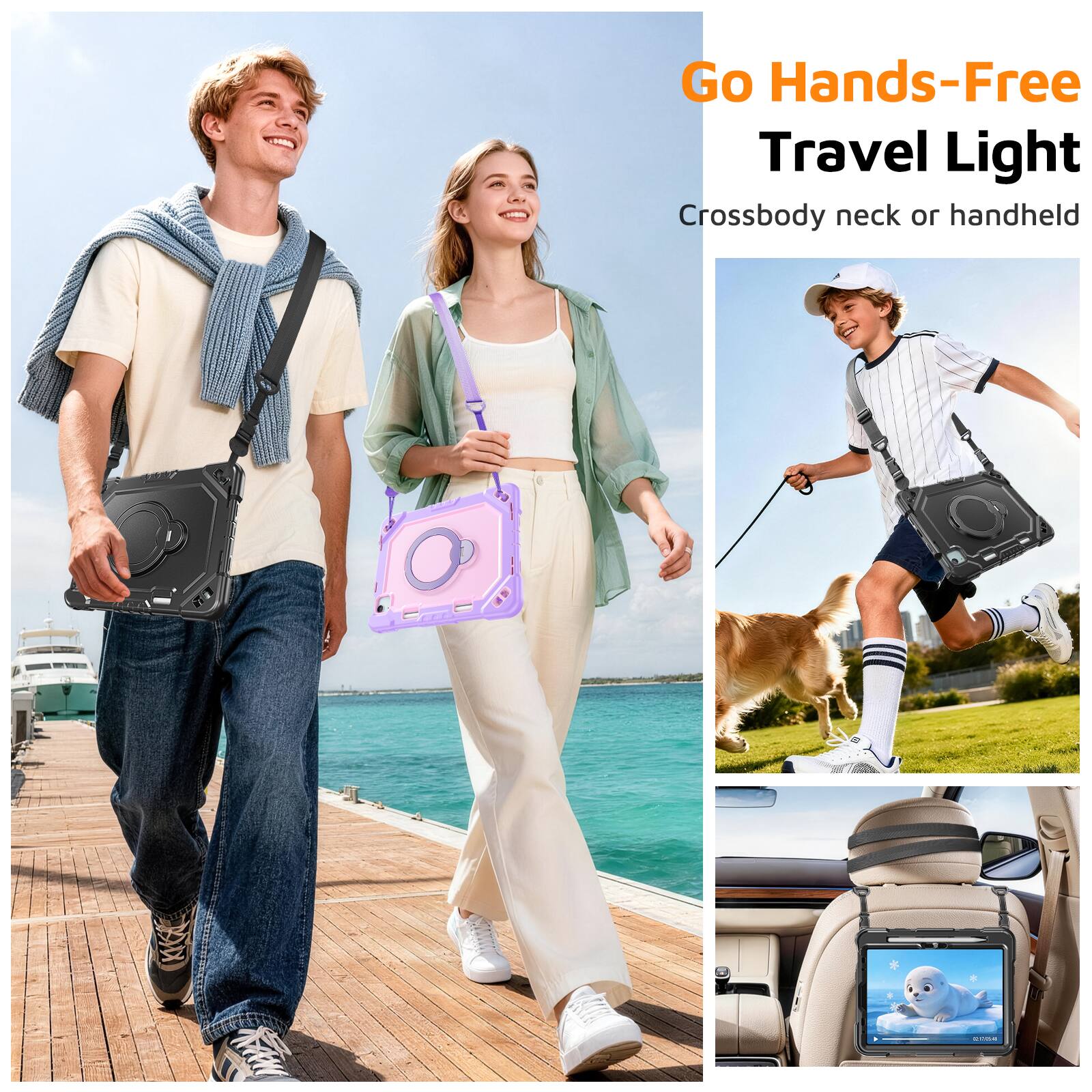Go Hands-Free  
Travel Light  
Crossbody neck or handheld