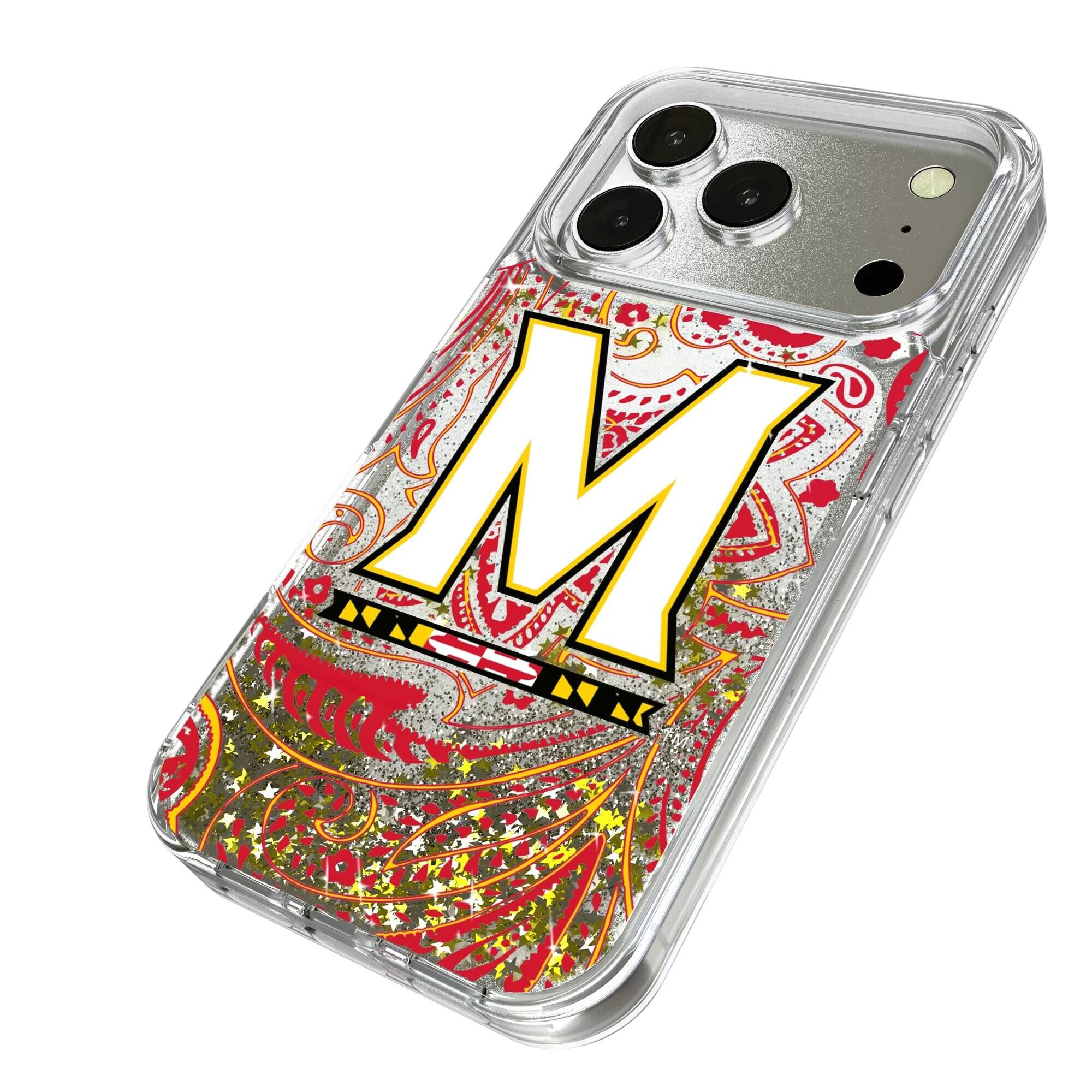 Alt View 1. Keyscaper - Maryland Terrapins Memories Print iPhone Glitter Case - 17 Pro Max - Multicolor.