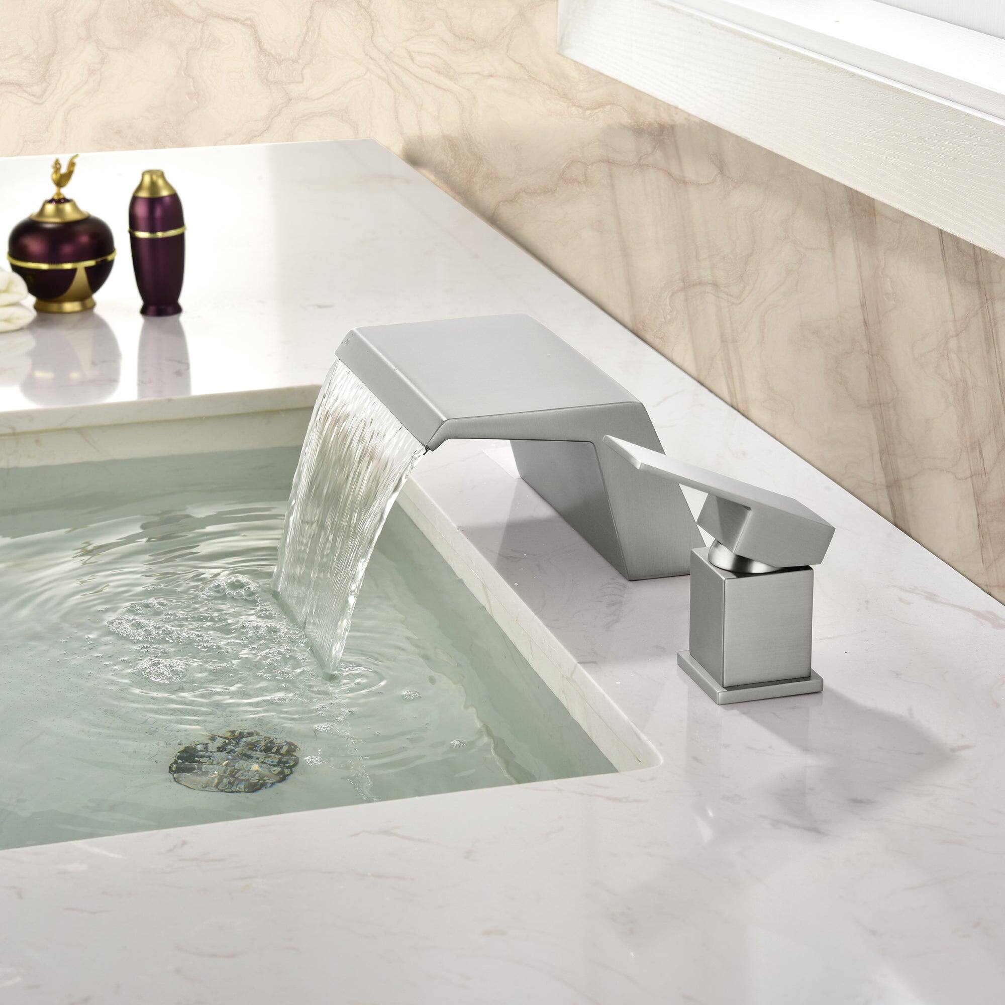 Alt View 1. Boyel Living - Brushed Faucet SUS304 18cm Waterfall Spout cUPC Cartridge Single Handle - Brushed Nickel.