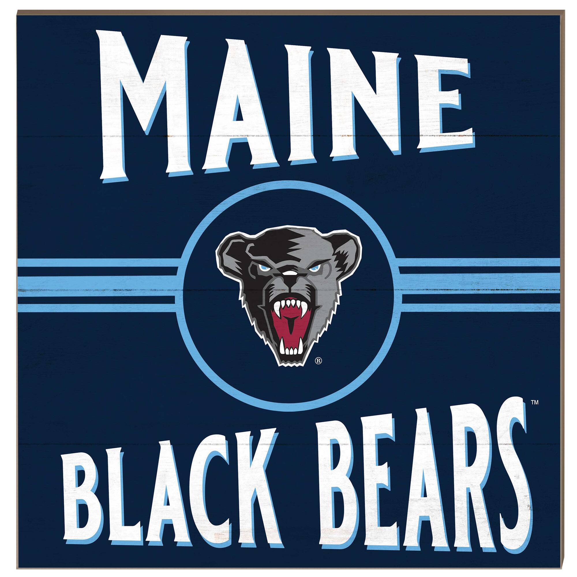 Maine Black Bears 10'' x 10'' Retro Team Sign