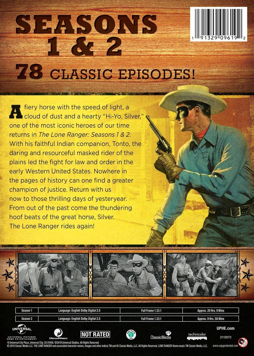 Back. The Lone Ranger: Seasons 1 & 2 (DVD Double Feature) [DVD].