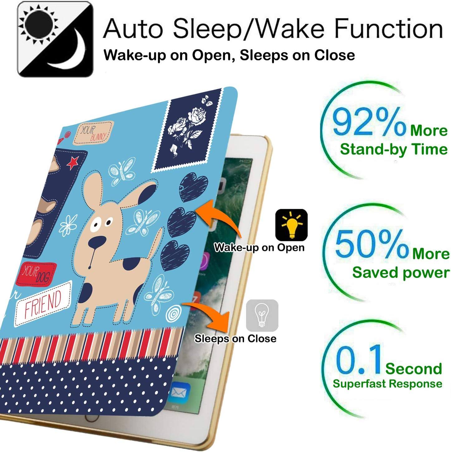 Auto Sleep/Wake Function  
Wake-up on Open, Sleeps on Close

YOUR BUNNY:  
92% More Stand-by Time

YOUR DOG FRIEND  
Wake-up on Open  
50% More Saved power  
Sleeps on Close  
0.1 Second Superfast Response