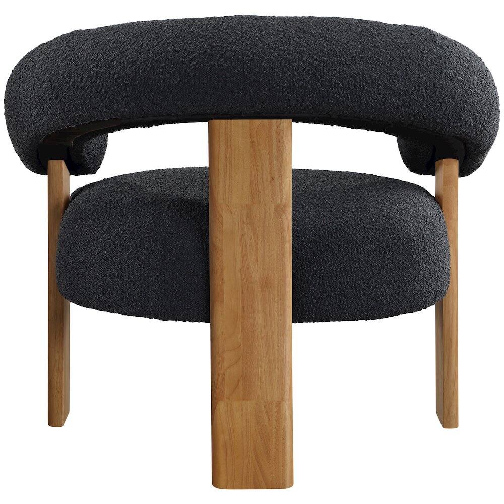 Alt View 1. Meridian Furniture - Winston Black Boucle Fabric Accent Chair - Black.