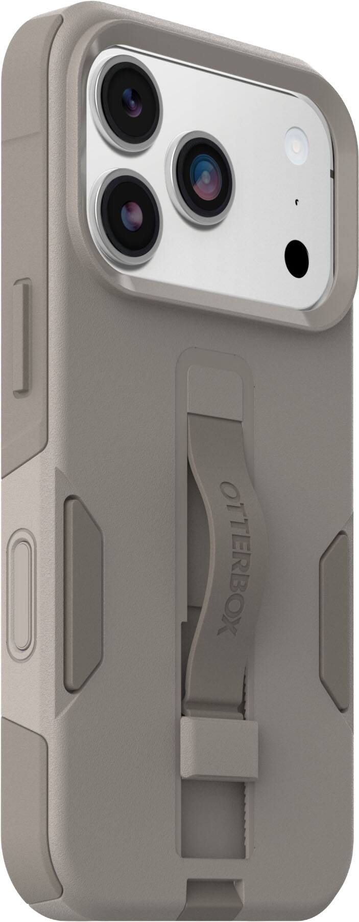 Angle. OtterBox - Commuter Series Grip Hard Shell for Apple iPhone 18 Pro and Apple iPhone 17 Pro - Grey Comfort.