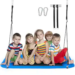VEVOR - Platform Swing, 60 Inch Platform Tree Swing for Kids and Adults, 700lbs Weight Capacity Outdoor Swing - Blue