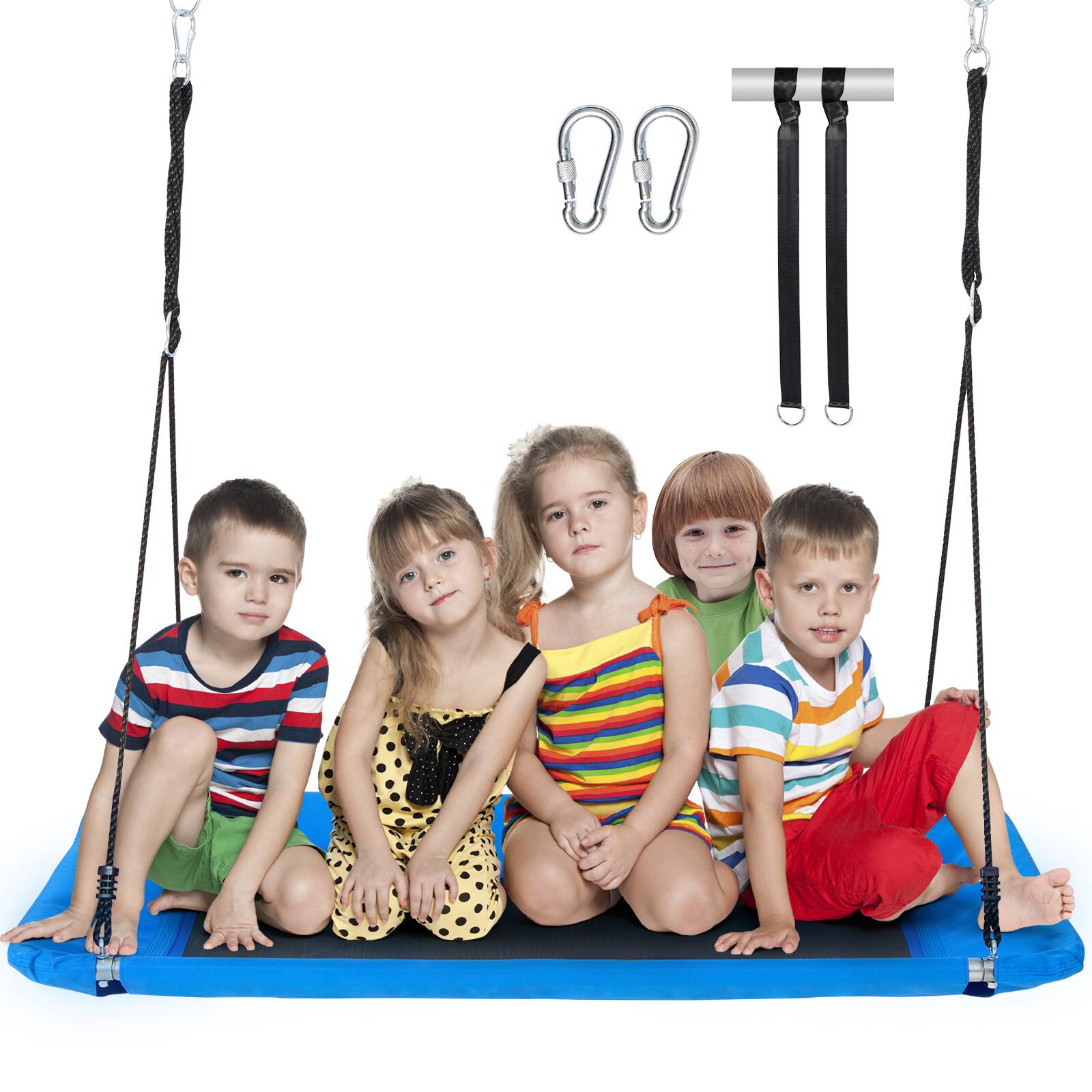 Front. VEVOR - Platform Swing, 60 Inch Platform Tree Swing for Kids and Adults, 700lbs Weight Capacity Outdoor Swing - Blue.