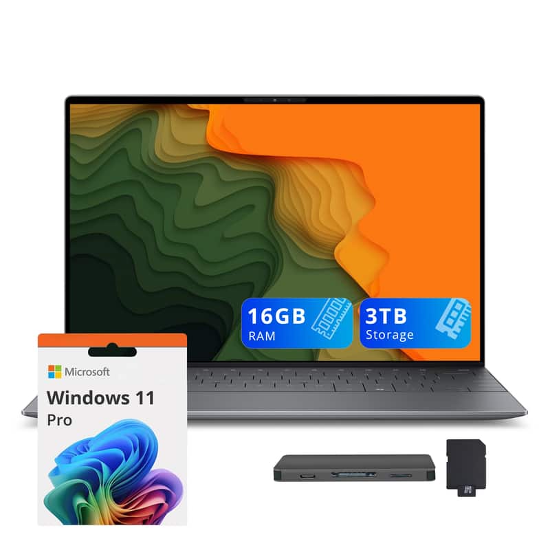 Dell - XPS 13.4" Laptop,Snapdragon X Elite,16GB RAM,1TB SSD+1TB Dock Set,Backlit Keyboard,Fingerprint,Win 11 Pro - Graphite