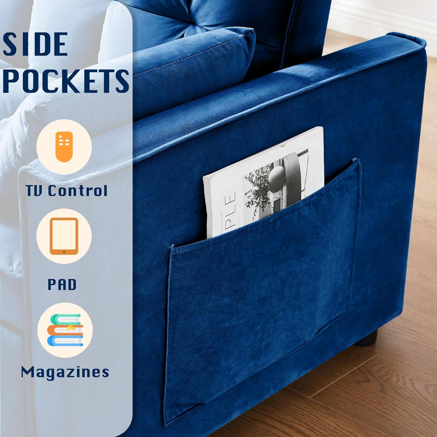 SIDE POCKETS
TV Control
PAD
Magazines