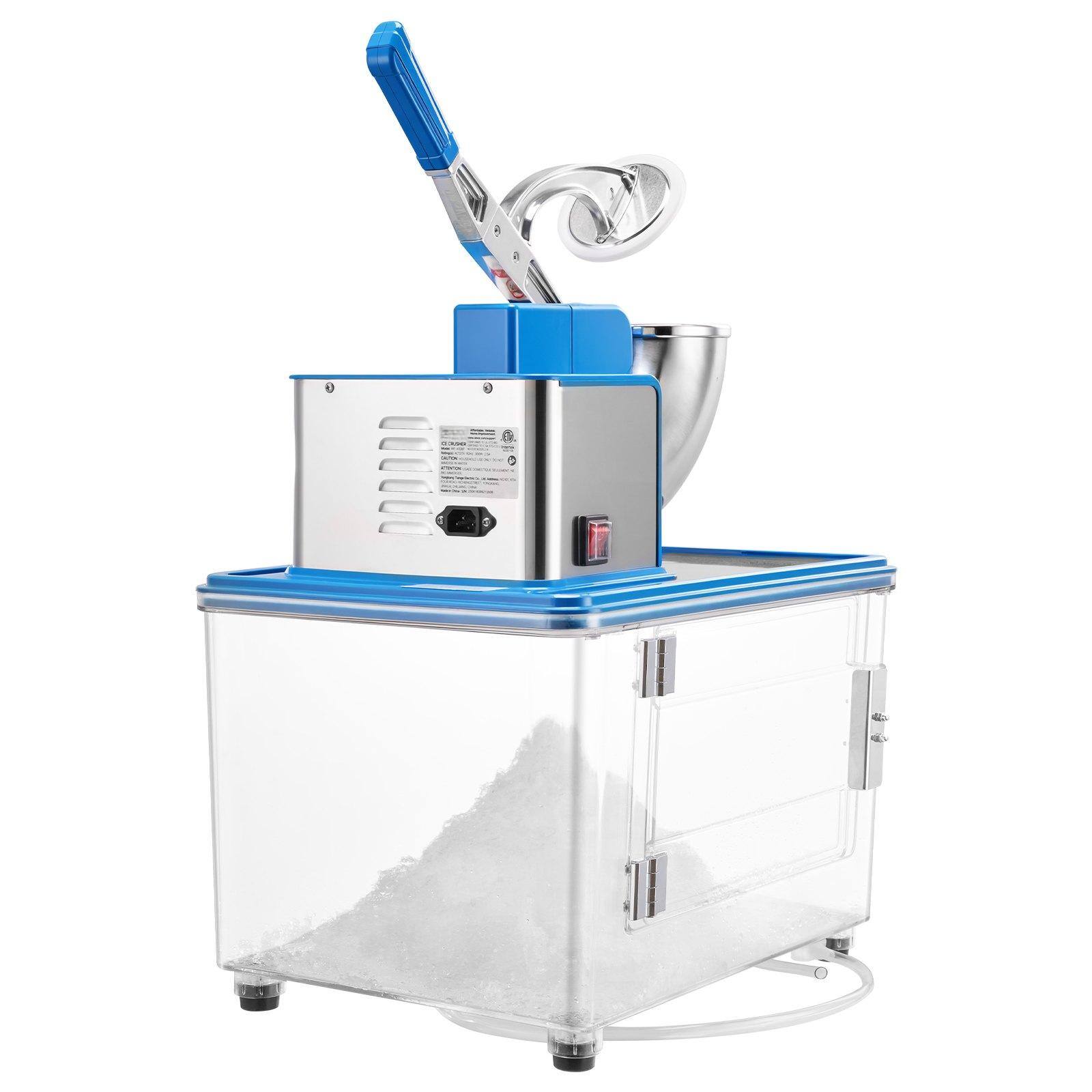 Alt View 9. Glintex - Commercial Ice Crusher 661 lbs/hr, 350W 4-Blade Snow Cone Machine with 11-Gal Ice Box for Restaurants & Bars - Blue.