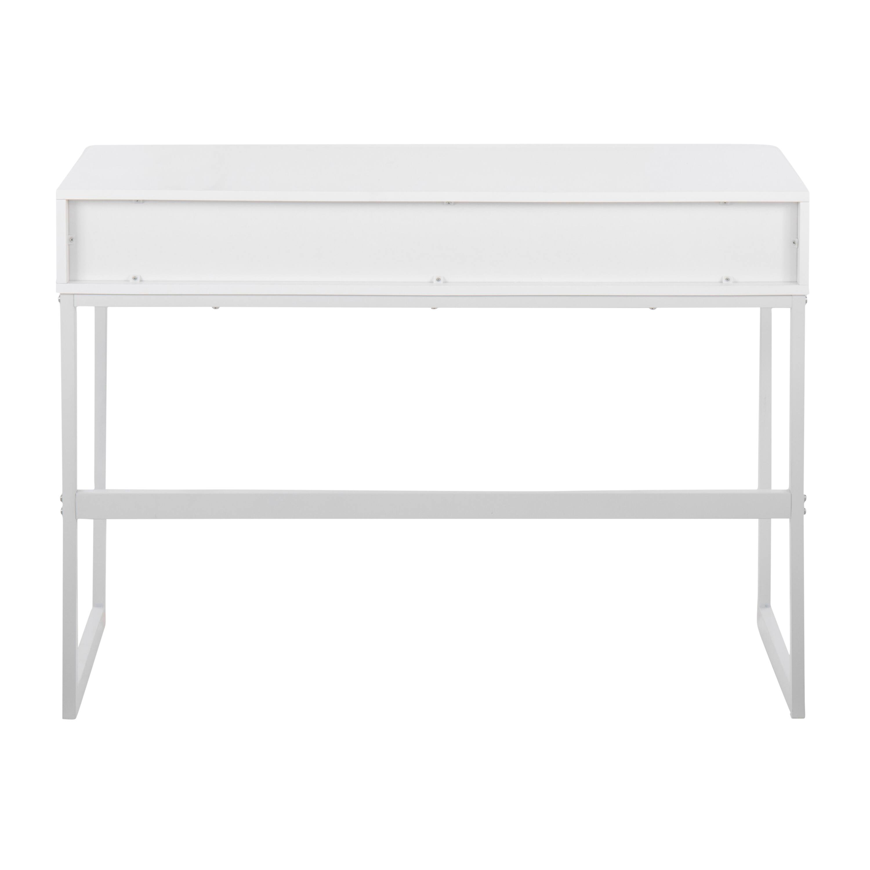Alt View 1. TinyHomie - Franklin Contemporary Console Table in White Metal and White Wood by LumiSource - White.