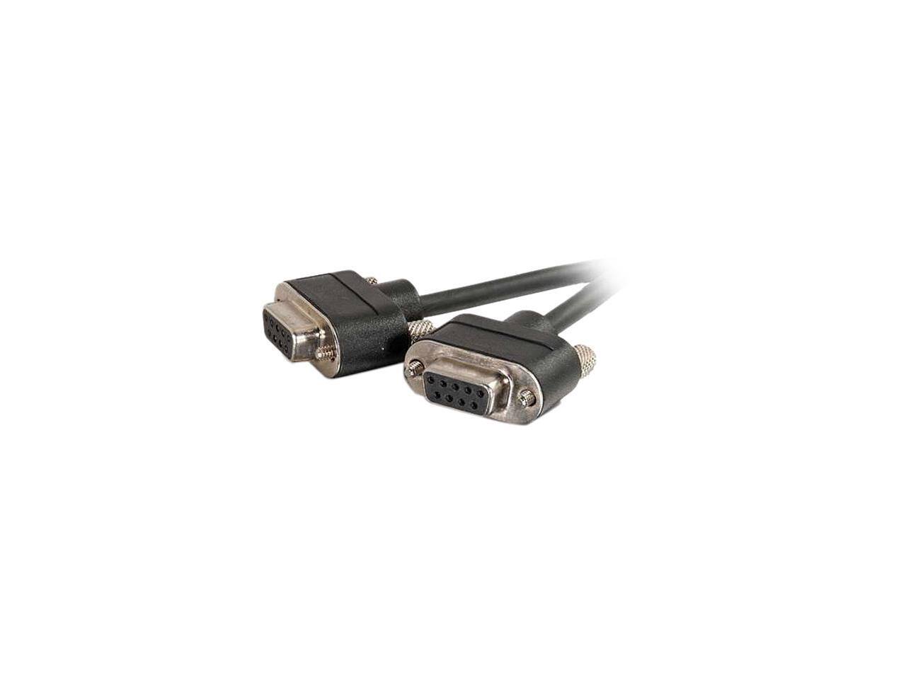 Alt View 1. Cables to Go - C2G 52147 Serial RS232 DB9 Cable with Low Profile Connectors F/F, in-Wall CMG-Rated, Black (3 Feet, 0.91 Meters).