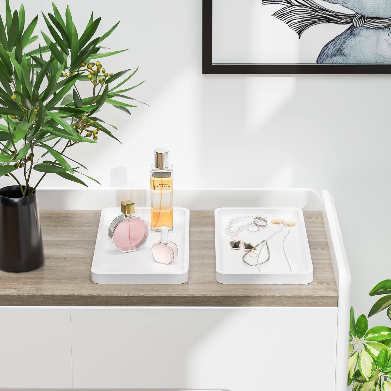 Alt View 1. Empire DigiLabs - Bathroom Vanity Trays For Countertop Toiletries Decor Candle Perfume Makeup Kitchen Tray Soap Dispenser Spi... - Gold.