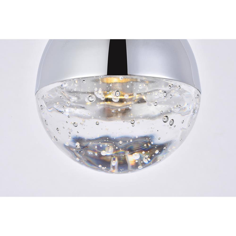Alt View 1. Elegant Lighting - Amherst Collection LED 1-light pendant 5 in x 9in chrome finish - Chrome.