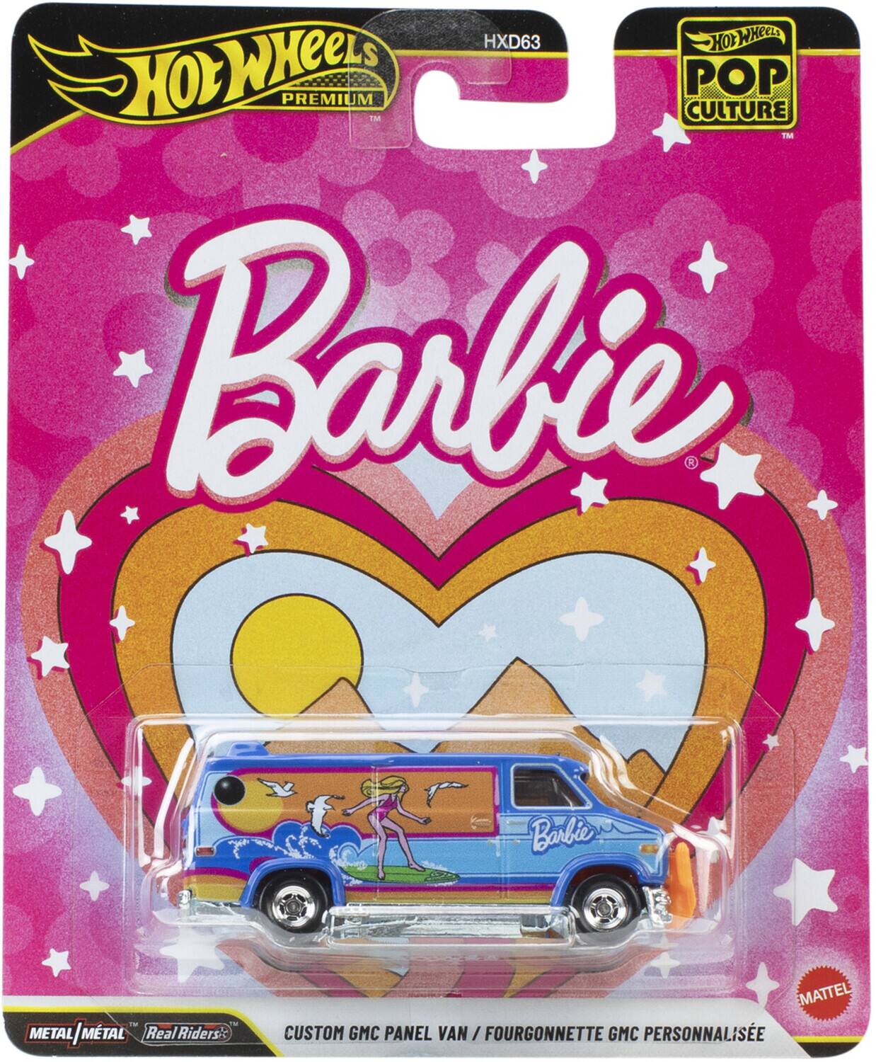 HXD63 HOT WHEELS PREMIUM POP CULTURE IM TM Barbie, Barbie - METAL/METAL METAL - Riders' MATTEL CUSTOM GMC PANEL VAN / FOURGONNETTE VAN GMC PERSONNALISÉE