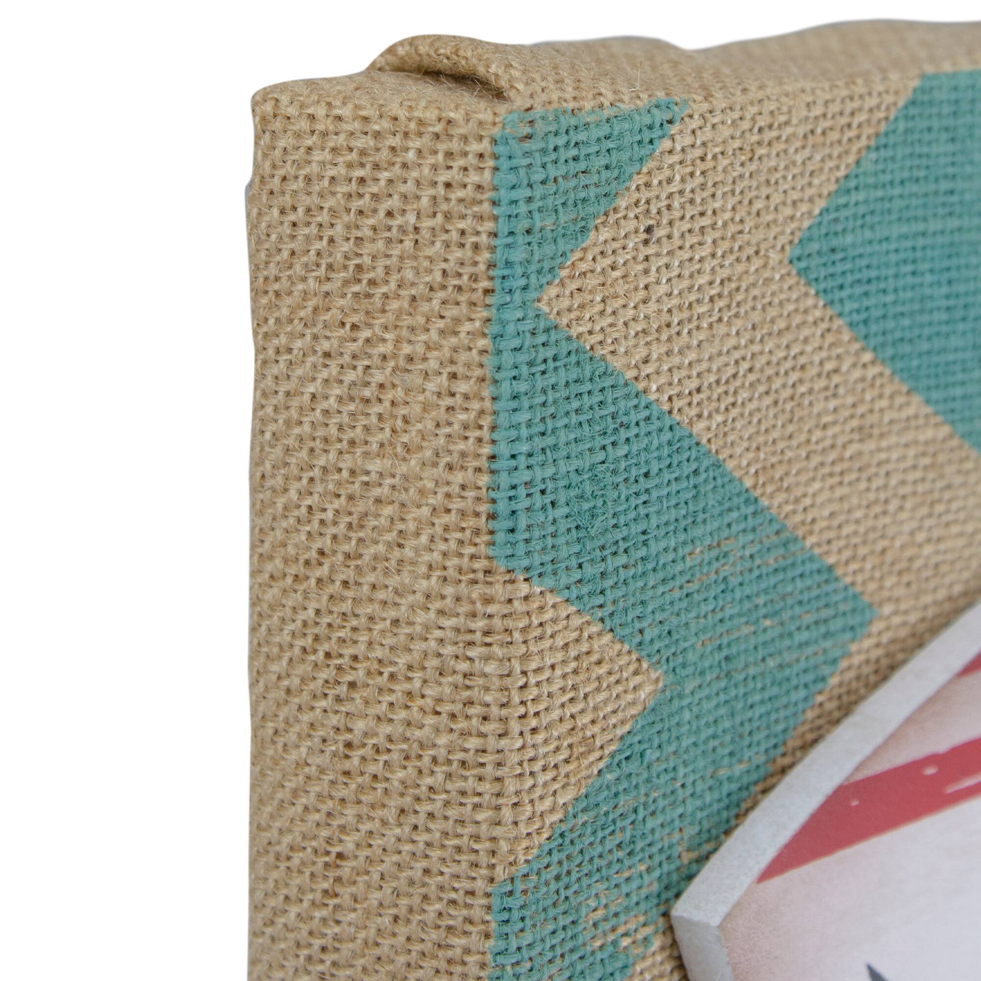 Alt View 3. Northlight - Rectangular Burlap Covered "Beach Closed" Shark Bite Surfboard Wall Art 24" - Red.