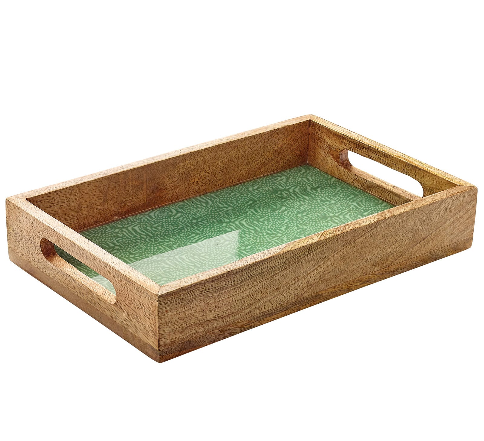 "Zassenhaus - Mango Wood Lacquered Serving Tray, 12"" x 8"" x 2"" - Green" price history on PriceWatchPro