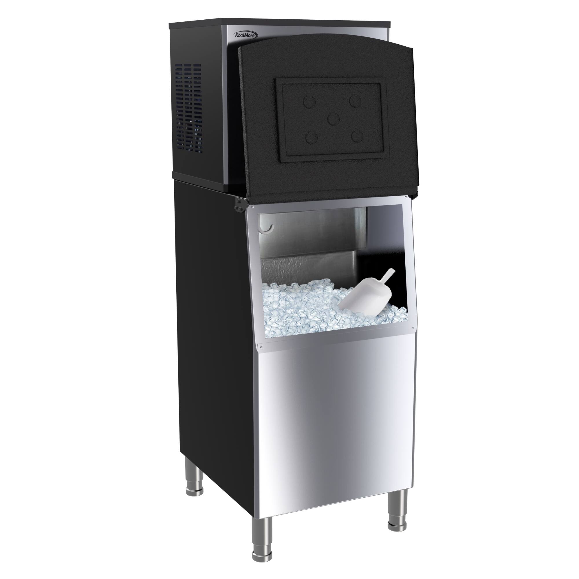 Alt View 1. Koolmore - 25 in. Stainless-Steel Commercial Air cooled Modular Ice Maker with Full Cube Production, 315lbs/24h, CIM-315. - Stainless Steel.