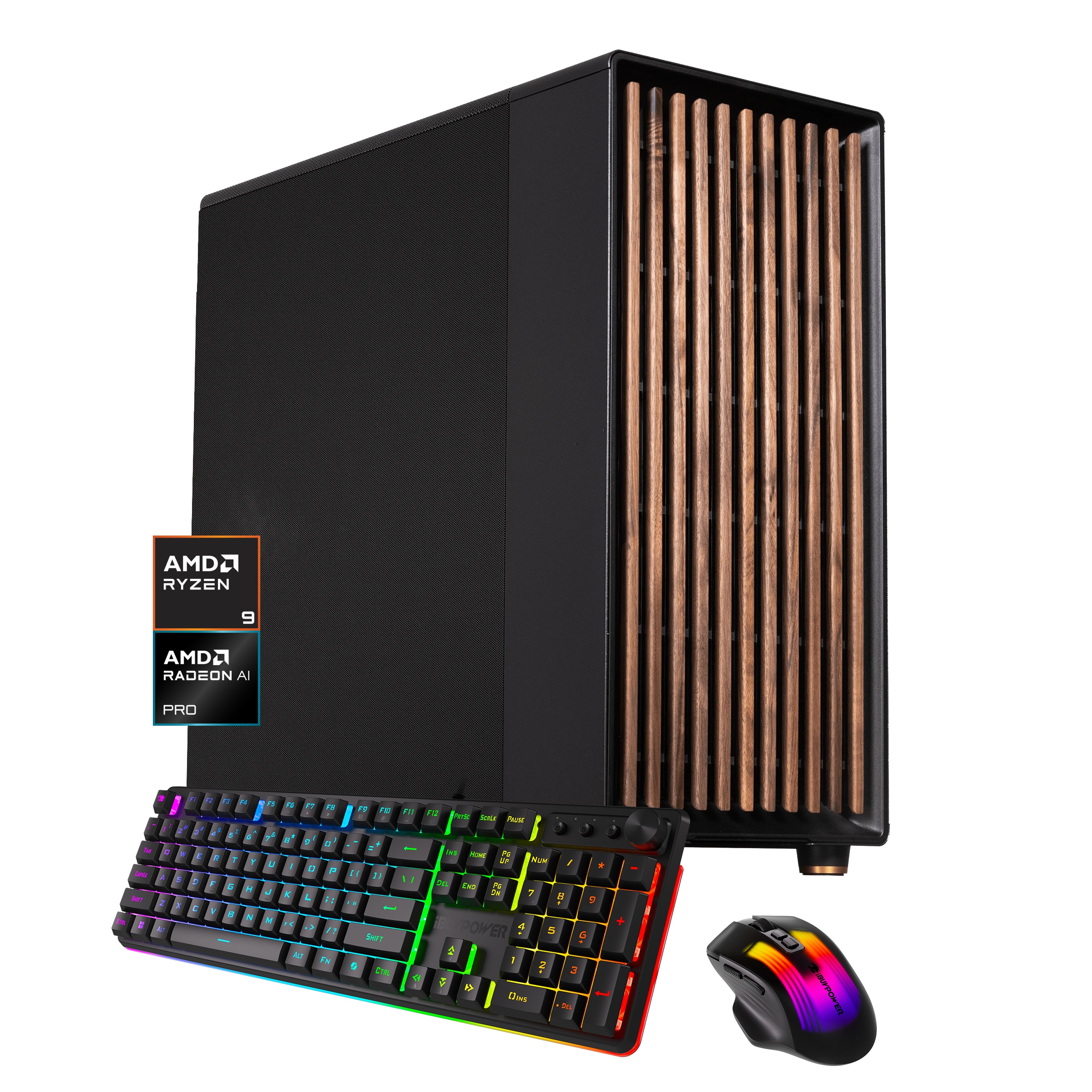iBUYPOWER - PRO AI Workstation PC - AMD Ryzen 9 9950X, AMD Radeon AI PRO R9700 32GB, 64GB DDR5, 4TB NVMe, Win 11 Pro - Black