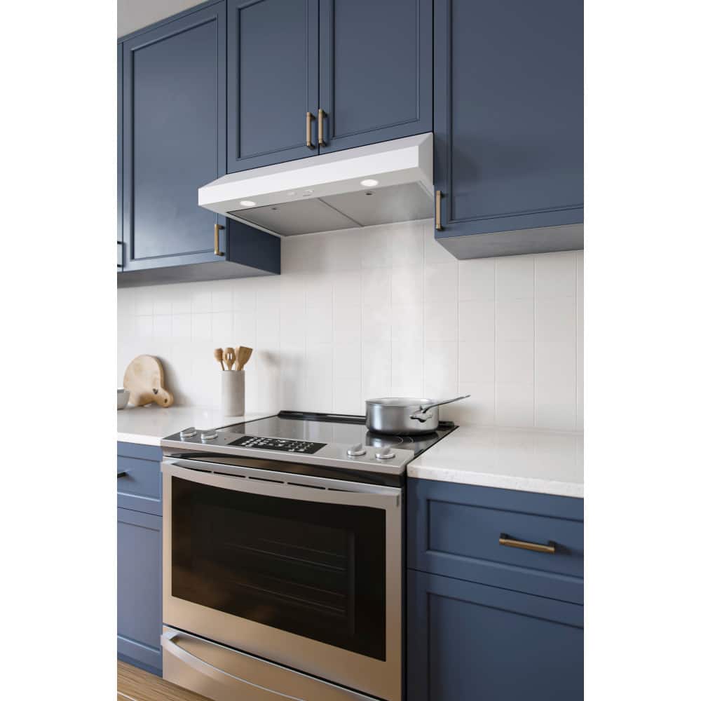 Alt View 12. Broan - Glacier 42-Inch 350 MAX Blower CFM 1.5 Sones White Range Hood - White.