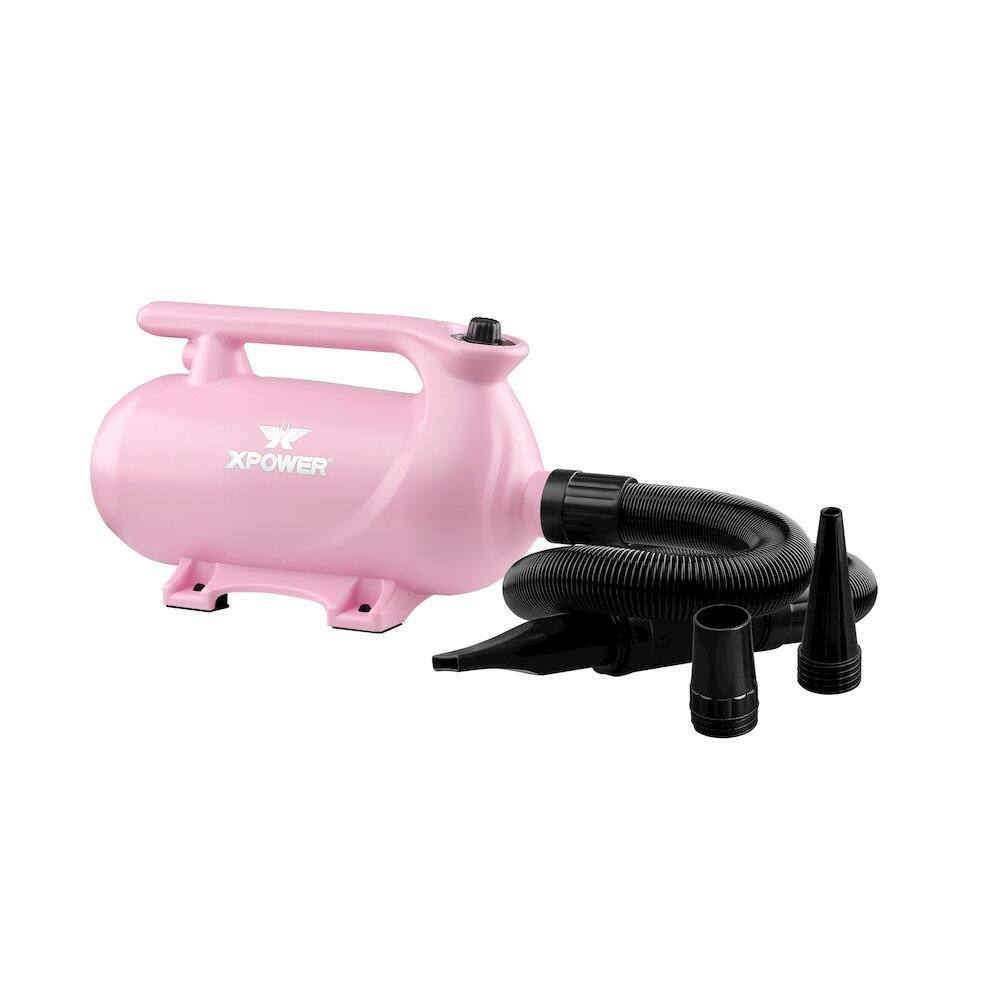 Angle. XPOWER - B-163 High Velocity Variable Speed Double Motor Pet Dryer - Pastel Pink.