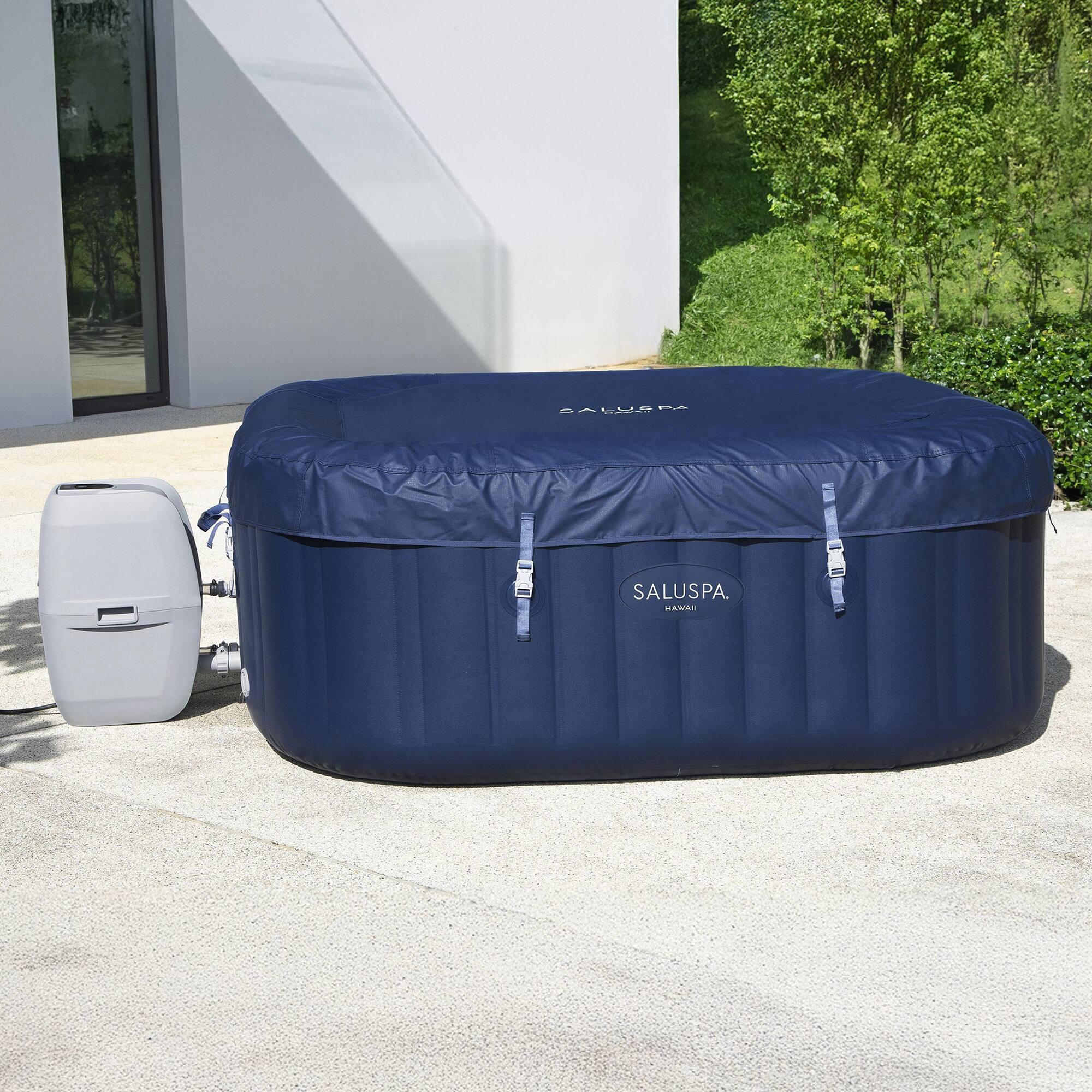 Alt View 8. Bestway - Bestway SaluSpa Hawaii AirJet Inflatable Hot Tub with EnergySense Cover, Blue - Blue.