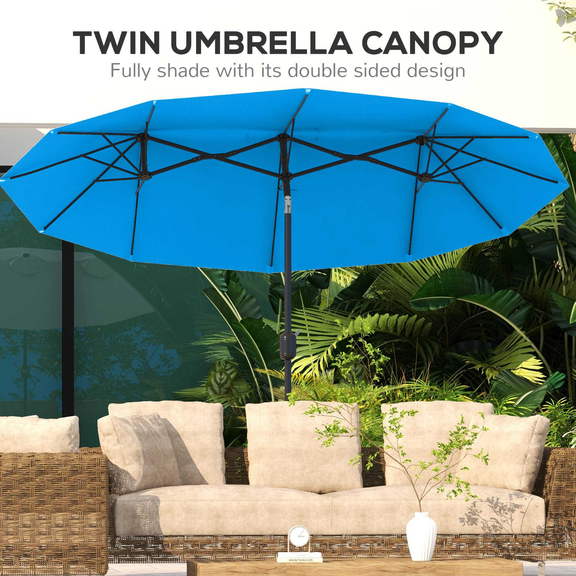 TWIN UMBRELLA CANOPY
Fully shade with its double sided design