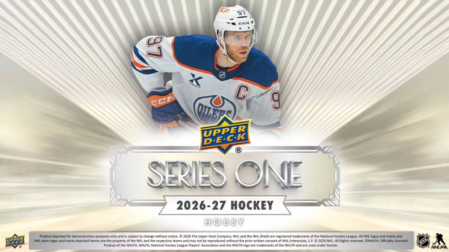 KARBON-X CCM C 9 OILERS UPPER D.E.C.K SERIES ONE 2026-27 HOCKEY HOBBY

Product depicted for demonstration purposes only and is subject to change without notice. 2026 The Upper Deck Company. NHL and the NHL Shield are registered trademarks of the National Hockey League. All NHL logos and marks and NHL team logos and marks depicted herein are the property of the NHL and the respective teams and may not be reproduced without the prior written consent of NHL Enterprises, L.P. 2026 NHL All Rights reserved. NHLPA. Officially Licensed Product of the NHLPA. NHLPA, National Hockey League Players' Association and the NHLPA are trademarks of the NHLPA and are used under license.