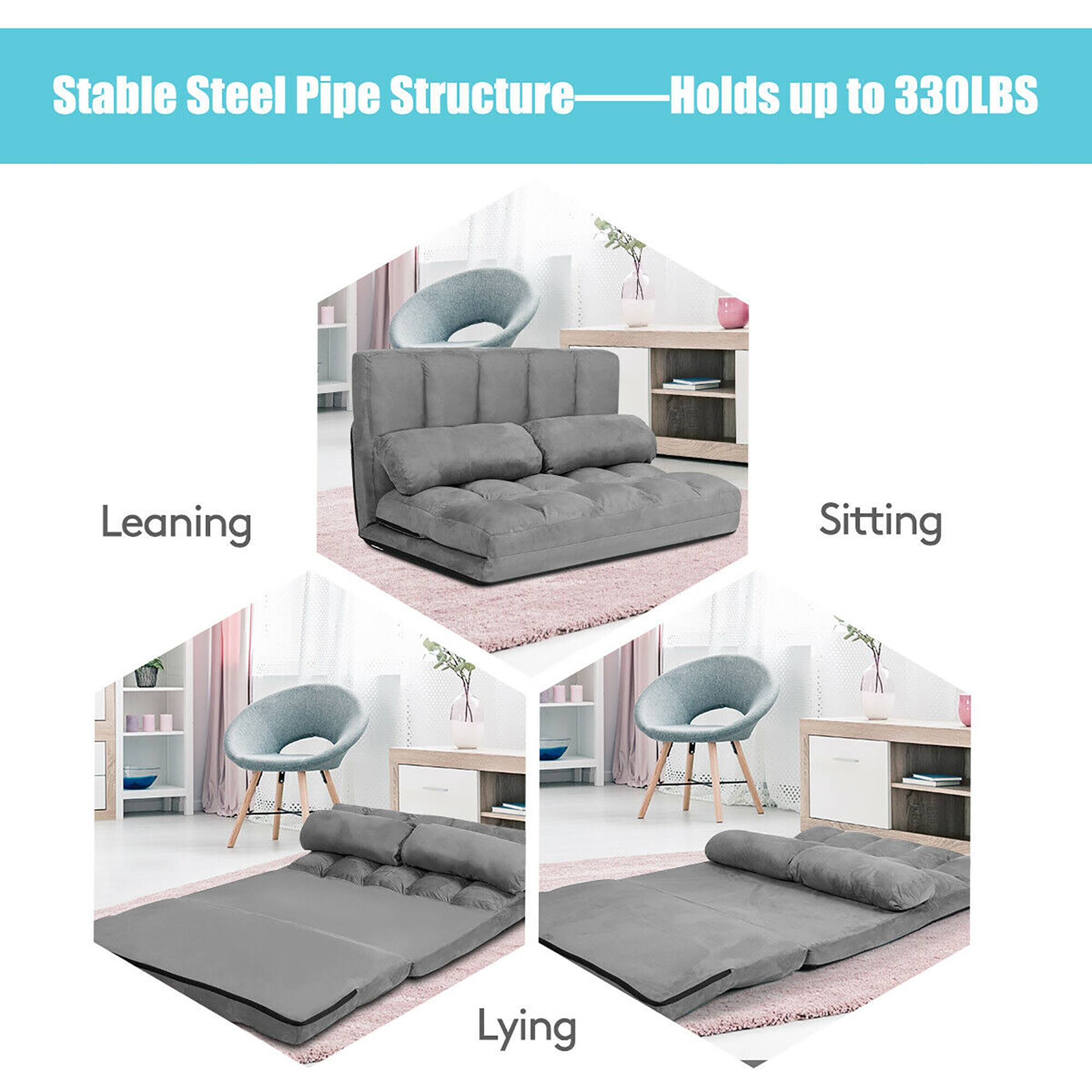 Stable Steel Pipe Structure  
Holds up to 330LBS  

Leaning  
Sitting  
Lying