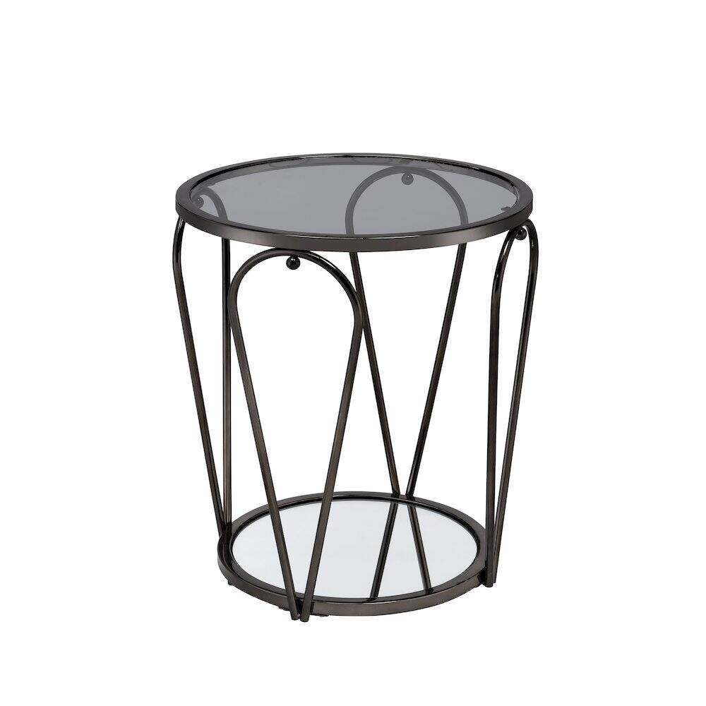 Left. Furniture of America - Miffa Contemporary Metal 1-Shelf End Table - Gray.