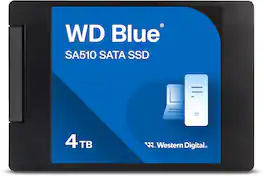 Western Digital - 4TB WD Blue SA510 SATA Internal SSD - SATA III 6 Gb/s, 2.5"/7mm, Up to 560 MB/s - WDS400T3B0A