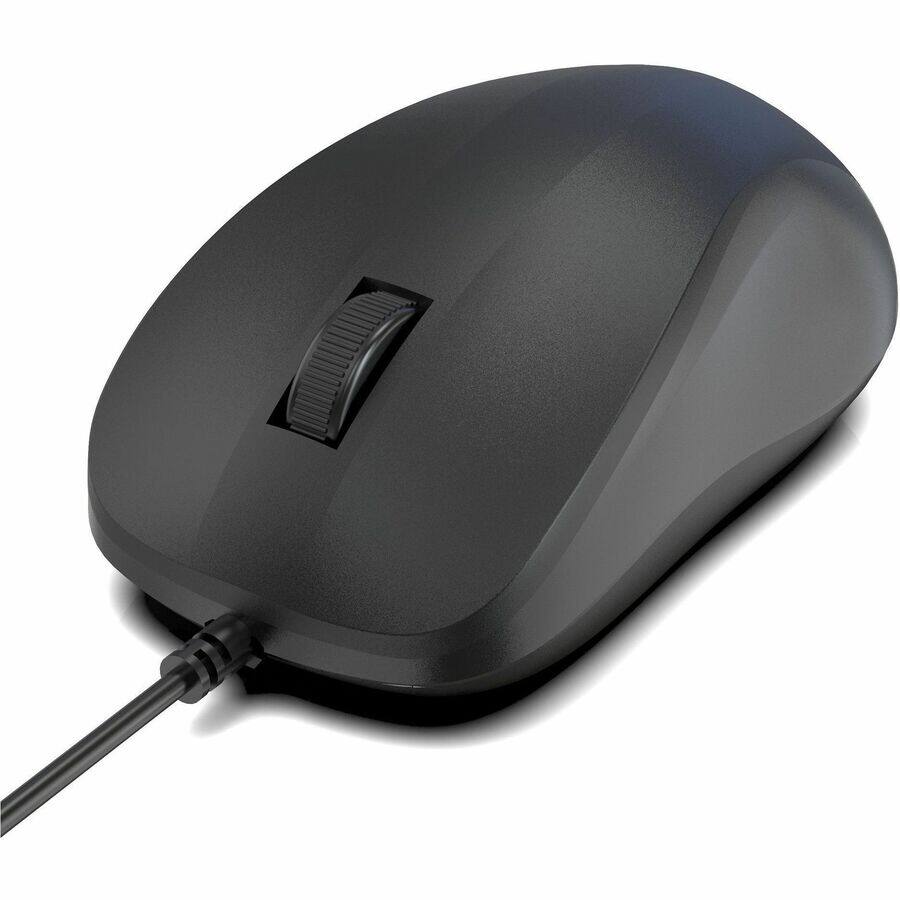 Alt View 2. Rocstor - Rocstor Premium QM1 Silent Clicking USB Wired Contoured Mouse - 1200 dpi - Optical - Cable - Black - USB - 1200 dpi - Sc - Black.