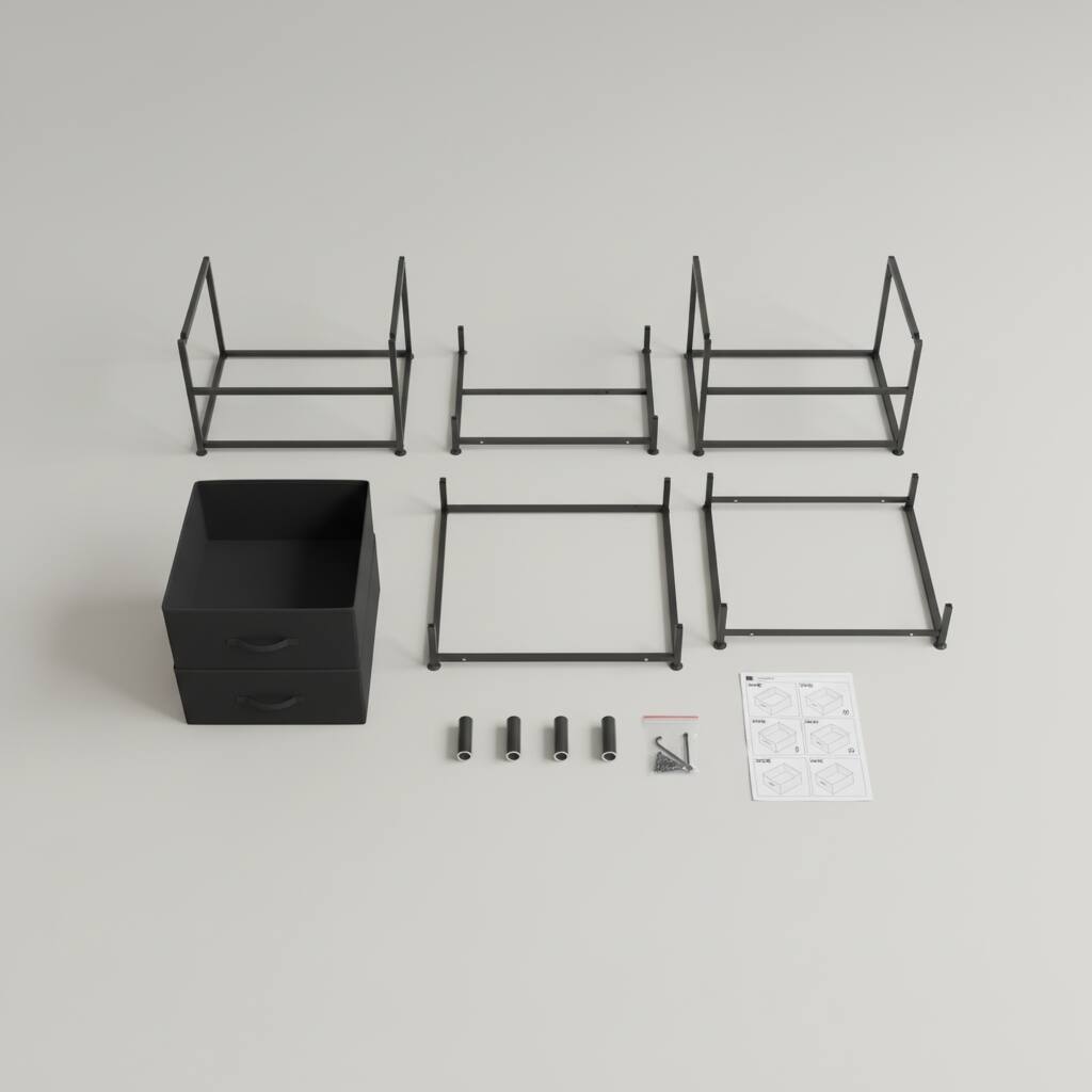 Back. AOITUN - Fabric Dresser for Daily Bedroom Use, 4-Drawer Tall Storage Tower for Clothes Organization, Compact Black Drawer Unit - Black.