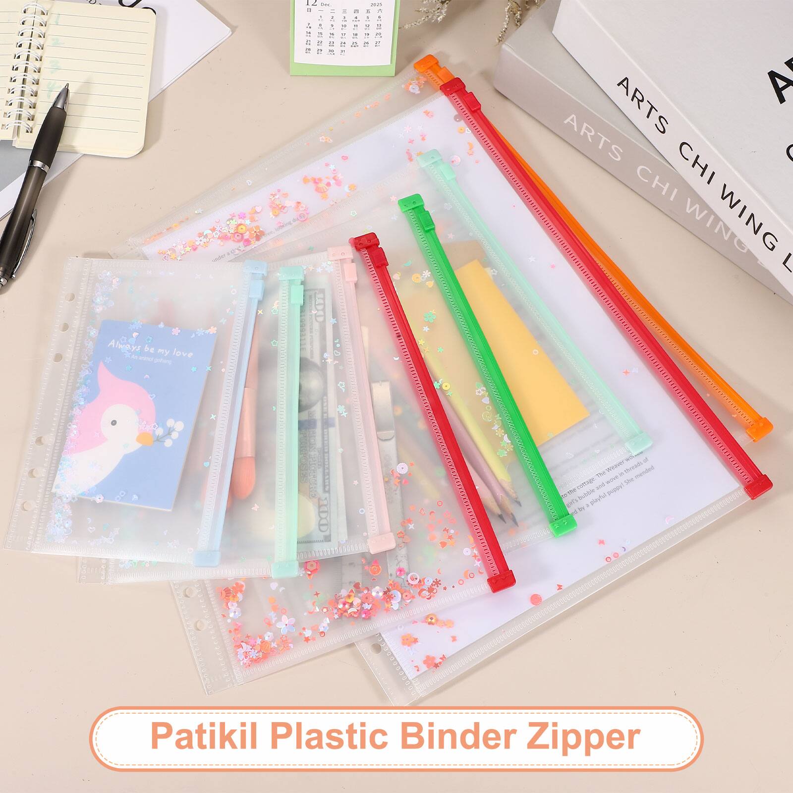 Patikil Plastic Binder Zipper