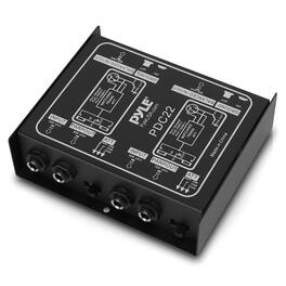 Pyle - Direct Injection Audio Box, Hum Eliminator with Impedance Transformer for Guitar & Bass - PDC22 - Black