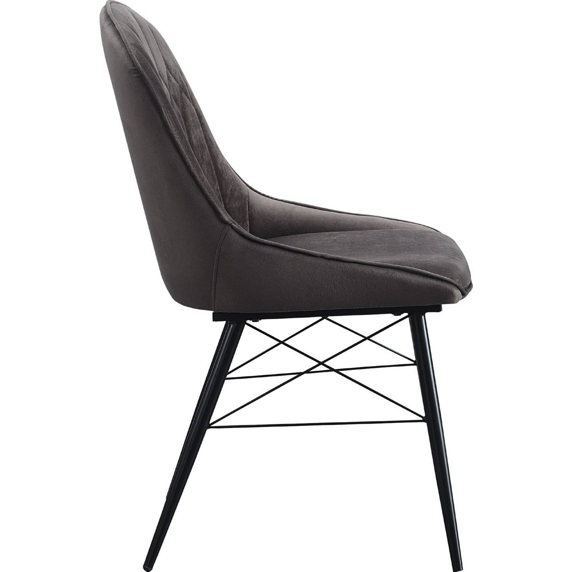 Alt View 3. Manhattan Lane - Fabric Upholstered Side Chair, Set of 2 - Gray and Black.