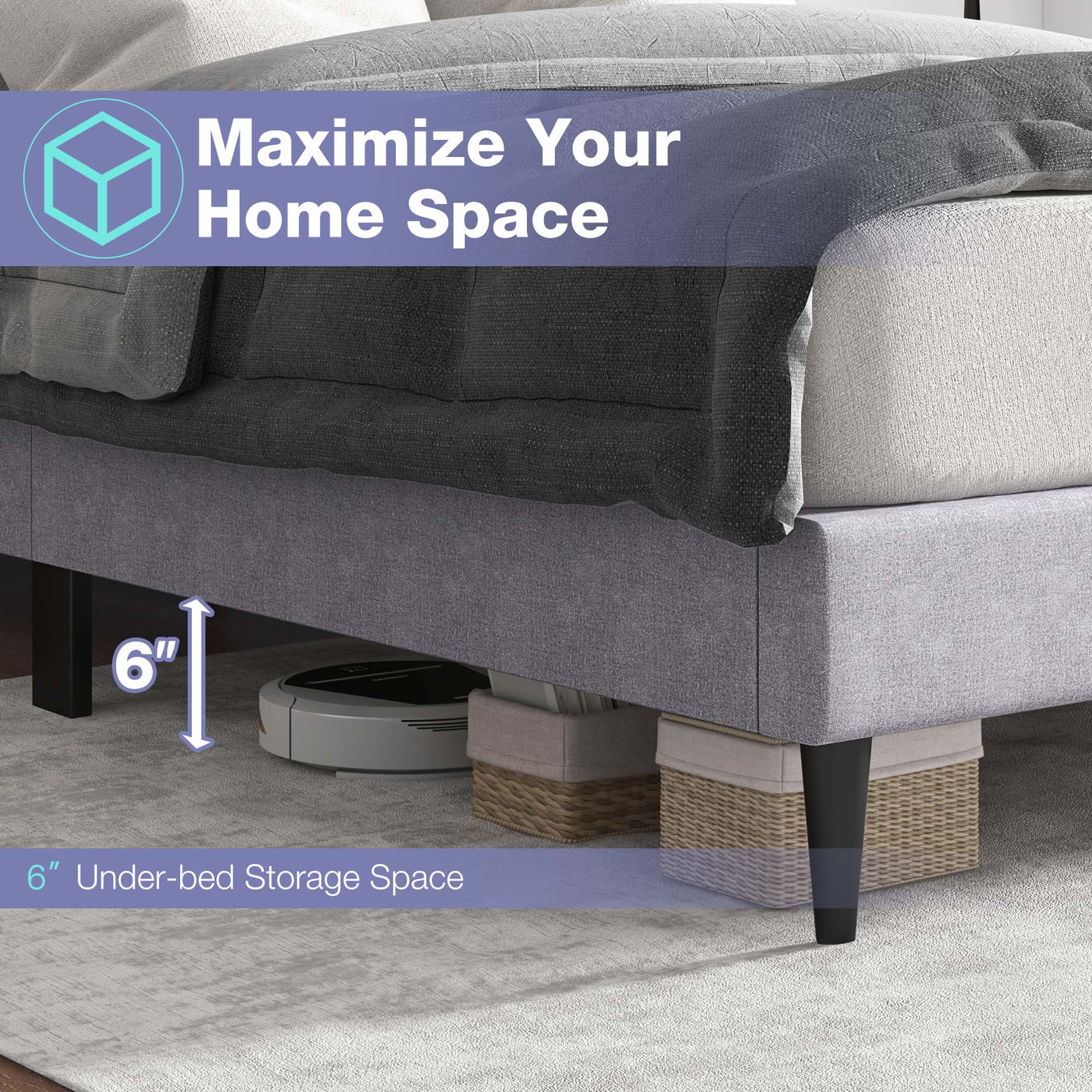 Maximize Your Home Space [a 6" I 6" Under-bed Storage Space]
