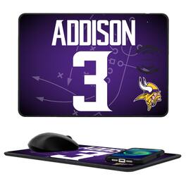 Keyscaper - Jordan Addison Minnesota Vikings Wireless Charger and Mouse Pad - Black