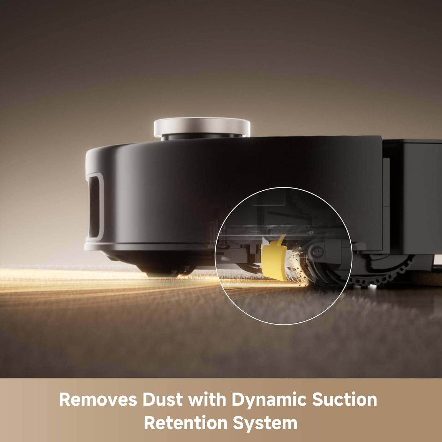 Removes Dust with Dynamic Suction Retention System